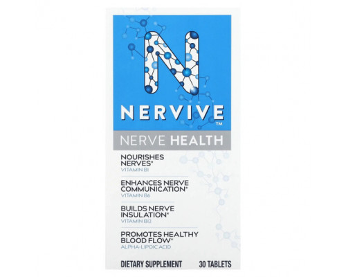 Витамины группы B Nervive, Здоровье нервов, 30 таблеток Витамины группы B Nervive, Здоровье нервов, 30 таблеток