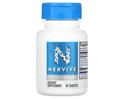 Витамины группы B Nervive, Здоровье нервов, 30 таблеток Витамины группы B Nervive, Здоровье нервов, 30 таблеток