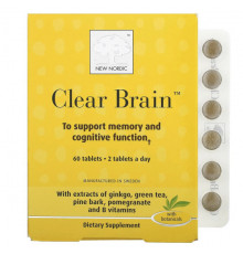 Улучшение памяти и работы мозга Clear Brain, 60 Tablets