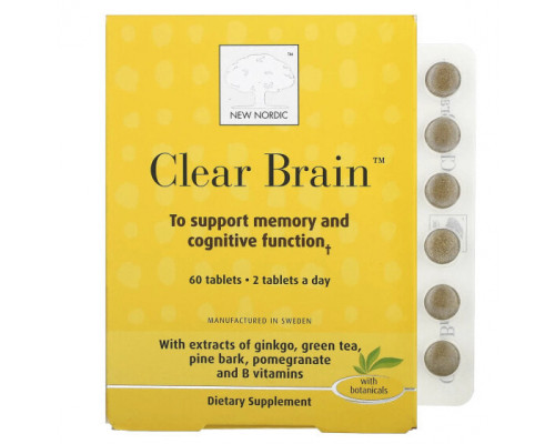 Улучшение памяти и работы мозга Clear Brain, 60 Tablets Улучшение памяти и работы мозга Clear Brain, 60 Tablets