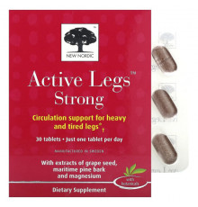 Магний New Nordic US Inc, Active Legs Strong, 30 таблеток