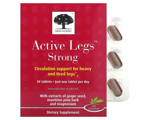 Магний New Nordic US Inc, Active Legs Strong, 30 таблеток Магний New Nordic US Inc, Active Legs Strong, 30 таблеток