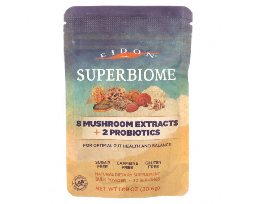 Грибы Superbiome, 8 Mushroom Extracts + 2 Probiotics, 1.08 oz (30.6 g) Грибы Superbiome, 8 Mushroom Extracts + 2 Probiotics, 1.08 oz (30.6 g)