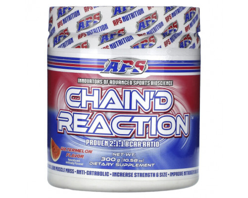 Аминокислоты APS, Chain'd Reaction, арбуз, 300 г (10,58 унции) Аминокислоты APS, Chain'd Reaction, арбуз, 300 г (10,58 унции)