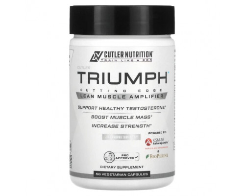 Мужское здоровье Cutler Nutrition, Triumph, средство для наращивания мышечной массы, 56 вегетарианских капсул Мужское здоровье Cutler Nutrition, Triumph, средство для наращивания мышечной массы, 56 вегетарианских капсул