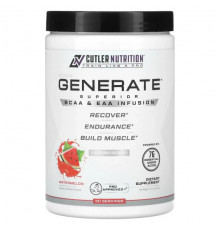 Аминокислоты Cutler Nutrition, Generate, превосходный настой BCAA и EAA, арбуз, 321 г (11,3 унции)
