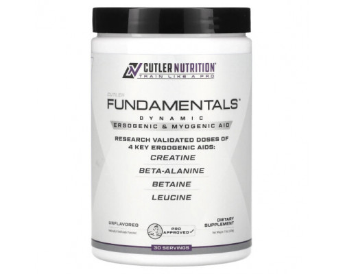 Аминокислоты Cutler Nutrition, Fundamentals, средство для поддержания динамической эргогенности и миогенности, без добавок, 429 г (15 унций) Аминокислоты Cutler Nutrition, Fundamentals, средство для поддержания динамической эргогенности и миогенности, без добавок, 429 г (15 унций)