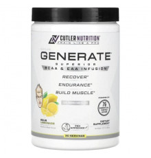 Аминокислоты Cutler Nutrition, Generate, превосходный настой BCAA и EAA, кислый лимонад, 366 г (12,91 унции)