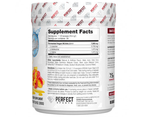 Аминокислоты Perfect Sports, BCAA Hyper Clear, персиковые кольца насыщенного цвета, 310 г (10,9 унции) Аминокислоты Perfect Sports, BCAA Hyper Clear, персиковые кольца насыщенного цвета, 310 г (10,9 унции)