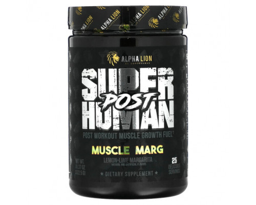 Аминокислоты ALPHA LION, SuperHuman Post, Muscle Marg, маргарита с лимоном и лаймом, 322,5 г (11,37 унции) Аминокислоты ALPHA LION, SuperHuman Post, Muscle Marg, маргарита с лимоном и лаймом, 322,5 г (11,37 унции)