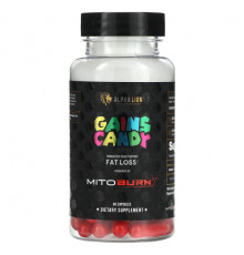 Для похудения и контроля веса ALPHA LION, Gains Candy, MitoBurn, 60 капсул