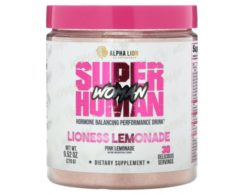 Регуляция гормонального фона SuperHuman Woman, Lioness Lemonade, Pink Lemonade, 9.52 oz (270 g) Регуляция гормонального фона SuperHuman Woman, Lioness Lemonade, Pink Lemonade, 9.52 oz (270 g)