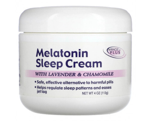 БАДы Melatonin Sleep Cream, With Lavender & Chamomile, 4 oz (113 g) БАДы Melatonin Sleep Cream, With Lavender & Chamomile, 4 oz (113 g)