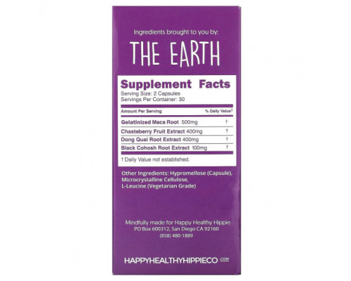 Женское здоровье Happy Healthy Hippie, Go With the Flow, гормональный баланс и облегчение, 60 растительных капсул Женское здоровье Happy Healthy Hippie, Go With the Flow, гормональный баланс и облегчение, 60 растительных капсул