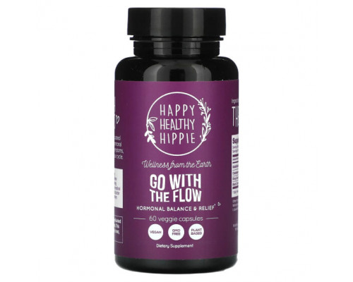 Женское здоровье Happy Healthy Hippie, Go With the Flow, гормональный баланс и облегчение, 60 растительных капсул Женское здоровье Happy Healthy Hippie, Go With the Flow, гормональный баланс и облегчение, 60 растительных капсул