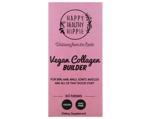Коллаген Happy Healthy Hippie, Vegan Collagen Builder, 60 таблеток Коллаген Happy Healthy Hippie, Vegan Collagen Builder, 60 таблеток
