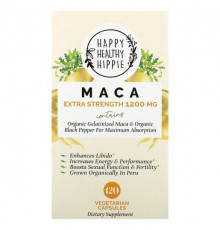 Суперфуды Happy Healthy Hippie, Мака, усиленная сила действия, 600 мг, 120 вегетарианских капсул
