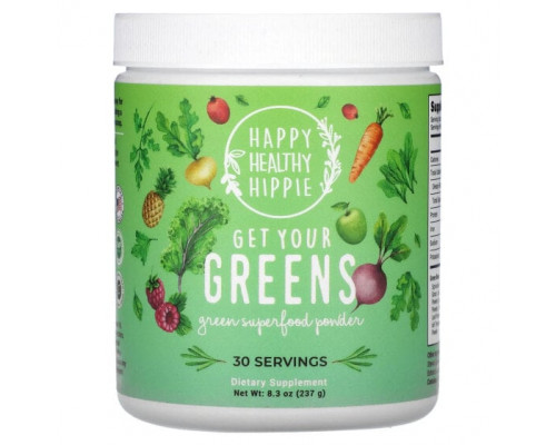 Суперфуды Happy Healthy Hippie, Get Your Greens, зеленый суперпродукт в порошке, 237 г (8,3 унции) Суперфуды Happy Healthy Hippie, Get Your Greens, зеленый суперпродукт в порошке, 237 г (8,3 унции)