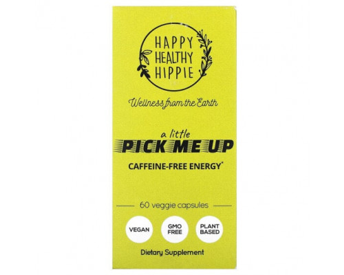 Растительные экстракты и настойки Happy Healthy Hippie, A Little Pick Me Up, энергия без кофеина, 60 растительных капсул Растительные экстракты и настойки Happy Healthy Hippie, A Little Pick Me Up, энергия без кофеина, 60 растительных капсул