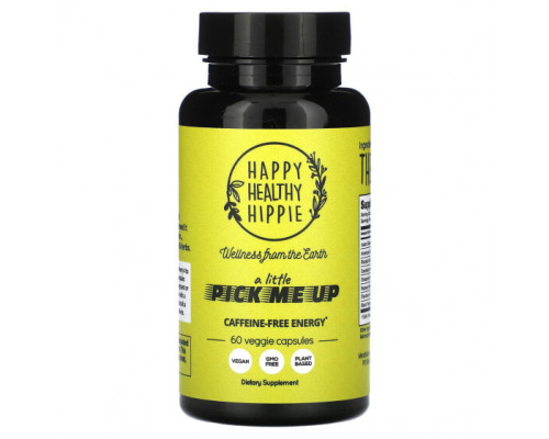 Растительные экстракты и настойки Happy Healthy Hippie, A Little Pick Me Up, энергия без кофеина, 60 растительных капсул Растительные экстракты и настойки Happy Healthy Hippie, A Little Pick Me Up, энергия без кофеина, 60 растительных капсул