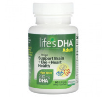 Рыбий жир и Омега 3, 6, 9 Life's DHA, для взрослых, здоровье мозга, глаз и сердца, 200 мг, 60 капсул