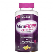 Клетчатка MiraFiber, Strawberry, Apple, Grape, Cherry, Orange, and Lemon, 72 Gummies