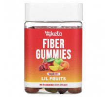 Клетчатка Kiss My Keto, Жевательные мармеладки с клетчаткой, Lil Fruits, без сахара, 90 жевательных таблеток