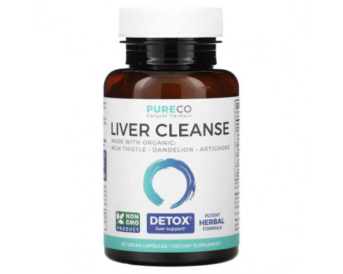 Для здоровья печени Pure Co., Liver Cleanse, 60 веганских капсул Для здоровья печени Pure Co., Liver Cleanse, 60 веганских капсул