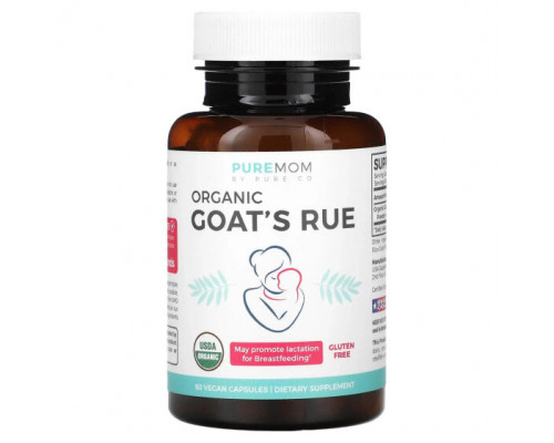 Женское здоровье Pure Co., Pure Mom, органическая козья рута, 60 веганских капсул Женское здоровье Pure Co., Pure Mom, органическая козья рута, 60 веганских капсул