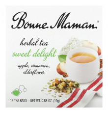 Травяные сборы и чаи Bonne Maman, Herbal Tea, Sweet Delight, без кофеина, 16 чайных пакетиков, 19 г (0,68 унции)