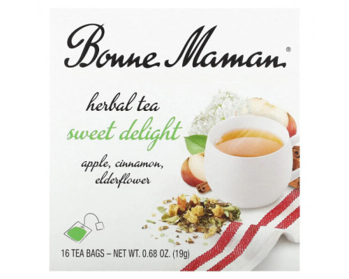 Травяные сборы и чаи Bonne Maman, Herbal Tea, Sweet Delight, без кофеина, 16 чайных пакетиков, 19 г (0,68 унции) Травяные сборы и чаи Bonne Maman, Herbal Tea, Sweet Delight, без кофеина, 16 чайных пакетиков, 19 г (0,68 унции)