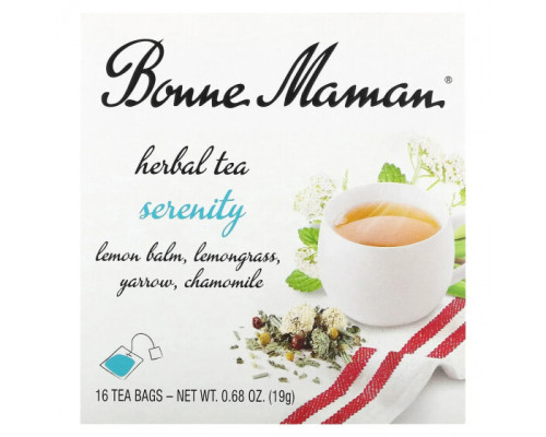 Травяные сборы и чаи Bonne Maman, Herbal Tea, Serenity, без кофеина, 16 чайных пакетиков, 19 г (0,68 унции) Травяные сборы и чаи Bonne Maman, Herbal Tea, Serenity, без кофеина, 16 чайных пакетиков, 19 г (0,68 унции)