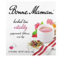 Травяные сборы и чаи Bonne Maman, Herbal Tea, Vitality, без кофеина, 16 чайных пакетиков, 19 г (0,68 унции)