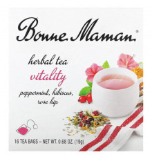 Травяные сборы и чаи Bonne Maman, Herbal Tea, Vitality, без кофеина, 16 чайных пакетиков, 19 г (0,68 унции)