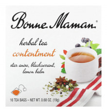 Травяные сборы и чаи Bonne Maman, Herbal Tea, Contentment, без кофеина, 16 чайных пакетиков по 1,2 г (0,04 унции)