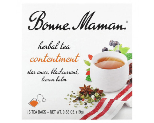 Травяные сборы и чаи Bonne Maman, Herbal Tea, Contentment, без кофеина, 16 чайных пакетиков по 1,2 г (0,04 унции) Травяные сборы и чаи Bonne Maman, Herbal Tea, Contentment, без кофеина, 16 чайных пакетиков по 1,2 г (0,04 унции)