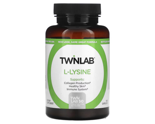 Twinlab, L-лизин, 500 мг, 100 капсул Twinlab, L-лизин, 500 мг, 100 капсул