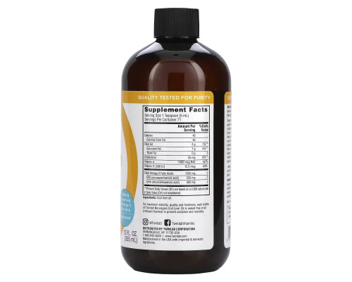 Twinlab, Norwegian Cod Liver Oil, Unflavored, 12 fl oz (355 ml) Twinlab, Norwegian Cod Liver Oil, Unflavored, 12 fl oz (355 ml)