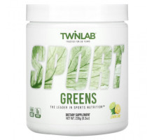 Зелень и зеленые овощи Twinlab, Sport Greens, лимон и лайм, 236 г (8,3 унции)