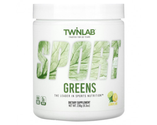 Зелень и зеленые овощи Twinlab, Sport Greens, лимон и лайм, 236 г (8,3 унции) Зелень и зеленые овощи Twinlab, Sport Greens, лимон и лайм, 236 г (8,3 унции)