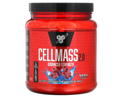 Посттренировочные комплексы BSN, Cellmass 2.0, улучшенная сила действия, со вкусом голубой малины, 495 г (1,09 фунта) Посттренировочные комплексы BSN, Cellmass 2.0, улучшенная сила действия, со вкусом голубой малины, 495 г (1,09 фунта)