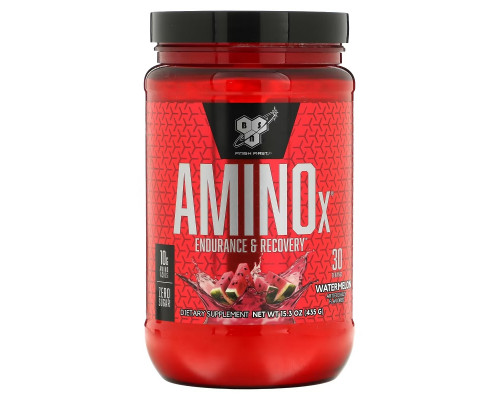 BSN, Amino-X, выносливость и восстановление, арбуз, 435 г (15,3 унции) BSN, Amino-X, выносливость и восстановление, арбуз, 435 г (15,3 унции)