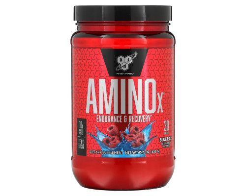 BSN, AminoX, Endurance & Recovery, Blue Raz, 15.3 oz (435 g) BSN, AminoX, Endurance & Recovery, Blue Raz, 15.3 oz (435 g)