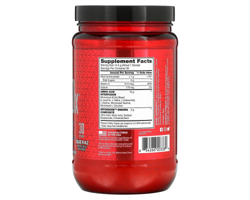 BSN, AminoX, Endurance & Recovery, Blue Raz, 15.3 oz (435 g) BSN, AminoX, Endurance & Recovery, Blue Raz, 15.3 oz (435 g)