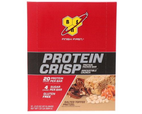 BSN, Syntha-6 Хрустящий Белок, Вкус Кренделя с Соленой Ириской, 12 батончиков, 2,01 унции (57 г) BSN, Syntha-6 Хрустящий Белок, Вкус Кренделя с Соленой Ириской, 12 батончиков, 2,01 унции (57 г)