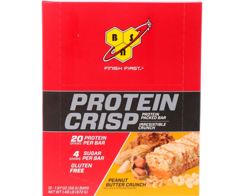 BSN, Syntha-6 Хрустящий Белок, Вкус Арахисового Масла, 12 батончиков, 1,97 унции (56 г) каждый BSN, Syntha-6 Хрустящий Белок, Вкус Арахисового Масла, 12 батончиков, 1,97 унции (56 г) каждый
