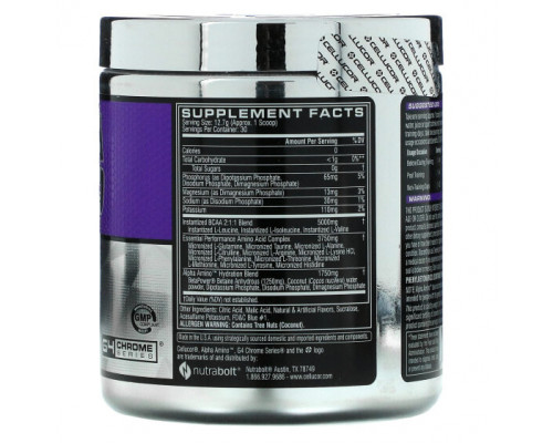 Аминокислоты Cellucor, Alpha Amino, BCAA для улучшения результатов, льдисто-голубая вспышка, 381 г (13,4 унции) Аминокислоты Cellucor, Alpha Amino, BCAA для улучшения результатов, льдисто-голубая вспышка, 381 г (13,4 унции)