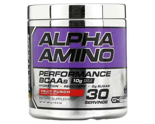 Cellucor, Alpha Amino, Performance BCAAs, Fruit Punch, 13.4 oz (381 g) Cellucor, Alpha Amino, Performance BCAAs, Fruit Punch, 13.4 oz (381 g)
