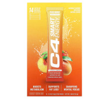Cellucor, C4 Smart Energy Drink Mix, Peach Mango, 14 Sticks, 0.13 oz (3.8 g) Each