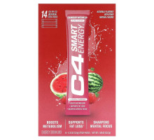Cellucor, C4 Smart Energy Drink Mix, Strawberry Watermelon, 14 Sticks, 0.13 oz (3.8 g) Each